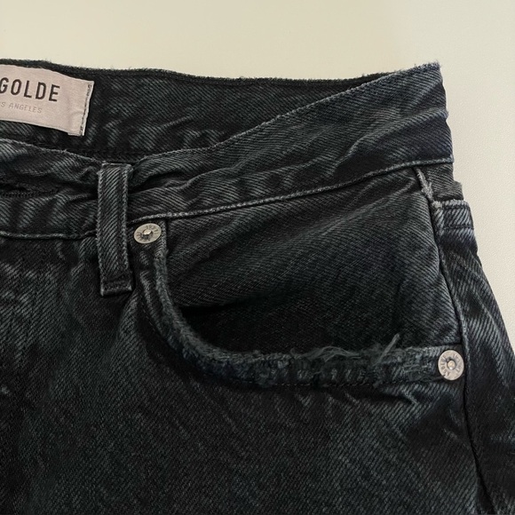 Agolde Jamie High Rise Classic Slim Fit Rigid Denim Jean Rematch Washed Black 24 - Picture 7 of 11